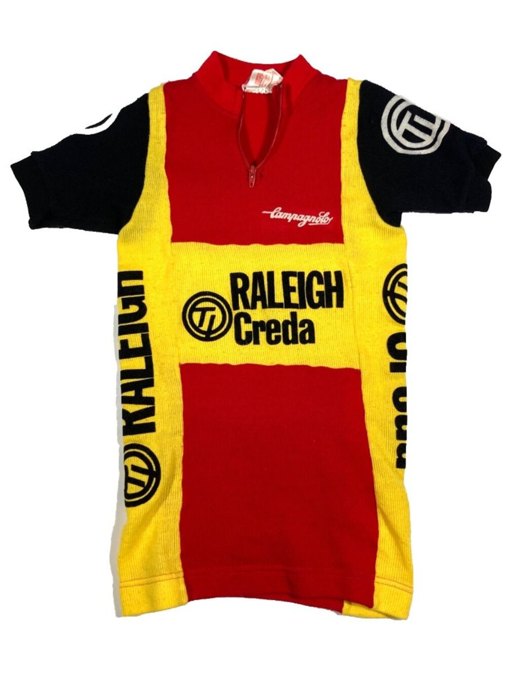 TI Raleigh Creda Campognolo Vintage Acrylic Cycling Jersey XXS? YOUTH SIZE?